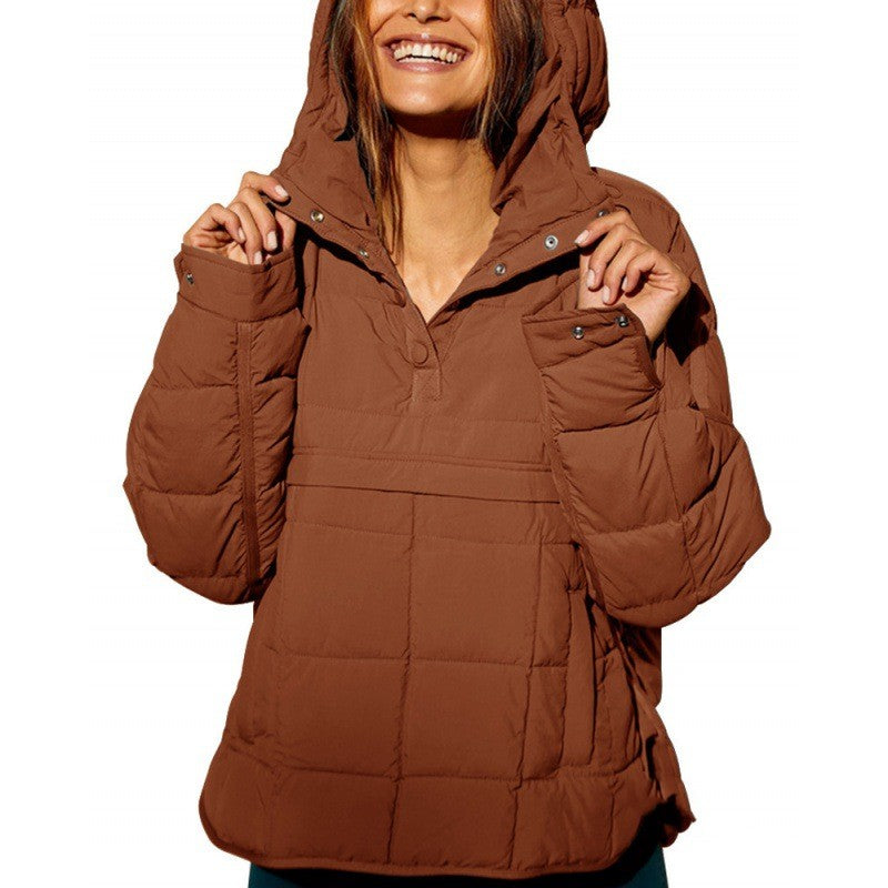 Meia | Warme Hoodie-Daunenjacke für Frauen – Dick und Baumwollgepolstert