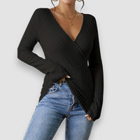 Lior | V-Ausschnitt Langarmpullover – Schwarz