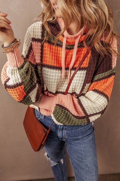 Lydie | Pullover im Colorblock-Design mit Kordelzug