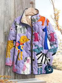 Damen Freizeitjacke mit Hundemuster – Mehrfarbig
