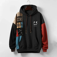 ALBRECHT - BEDRUCKTER KAPUZENPULLOVER – Schwarz