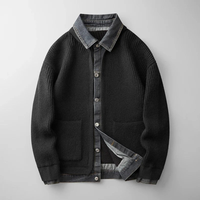 Albert | Herren Strickjacke mit Kragen – Schwarz