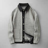 Albert | Herren Strickjacke mit Kragen – Grau