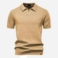 Aldric | Herren Kurzarm Poloshirt mit Strukturmuster – Beige