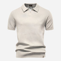 Aldric | Herren Kurzarm Poloshirt mit Strukturmuster – Creme