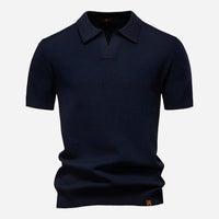 Aldric | Herren Kurzarm Poloshirt mit Strukturmuster – Marine