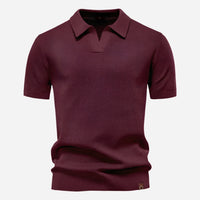 Aldric | Herren Kurzarm Poloshirt mit Strukturmuster – Weinrot