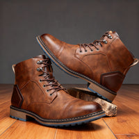 Aldric | Herren Schnürboots mit Zehenkappe – Kastanienbraun