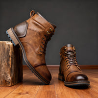 Aldric | Herren Schnürboots mit Zehenkappe – Dunkelbraun