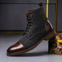 Alexander | Herren Winterstiefel Leder Wolle – Eichenbraun