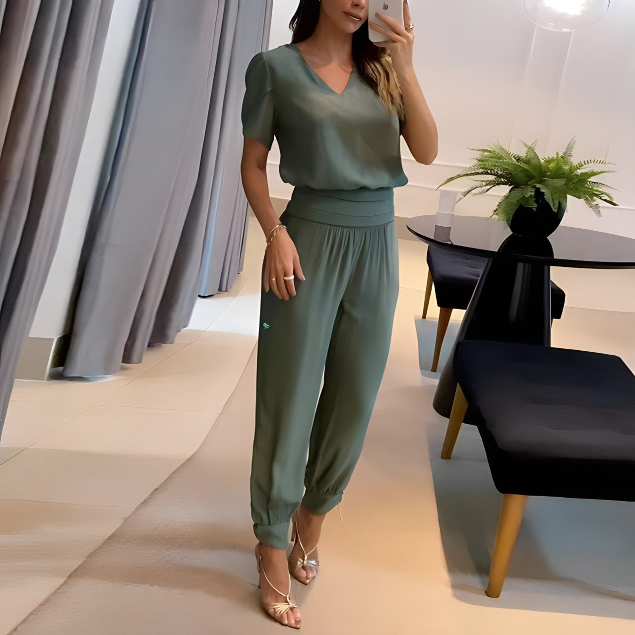 Cressida - Modisches Blusen- und Hosenoutfit-Set