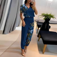 Cressida - Modisches Blusen- und Hosenoutfit-Set – Blau