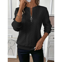 Alice | Strickpullover mit Reißverschluss – Schwarz