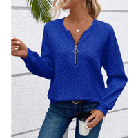 Alice | Strickpullover mit Reißverschluss – Blau