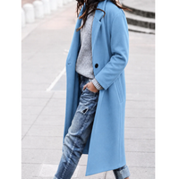 Alma | Klassischer Trenchcoat mit Knopfleiste – Blau