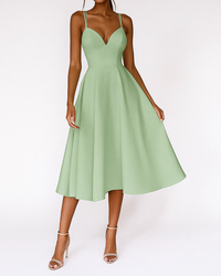 Amalia | A-Linien Midikleid für Feste – Grün
