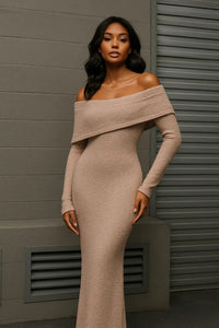 Amara | Damen Maxikleid Fließend Elegant Feminin – Khaki