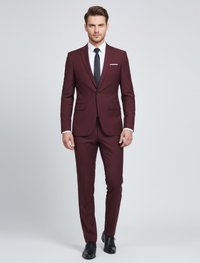 Andreas | Herren Zweiteiliges Anzug Set – Bordeauxro