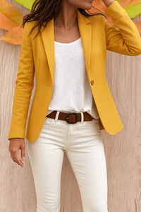 Annika | Figurbetonter Büro-Blazer – Gelb