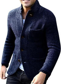 Anspruchsvolle Strickjacke für Herren | Warmer – Dunkelblau
