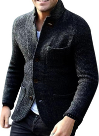 Anspruchsvolle Strickjacke für Herren | Warmer – Schwarz