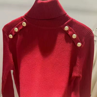 EVI - ENG ANLIEGENDER ROLLKRAGENPULLOVER – Rot