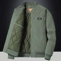 TOBIAS - CORDJACKE MIT GESTEPPTEM FUTTER – Grün