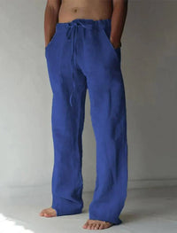 Arthur | Herren Weite Leinen Baggyhose – Dunkelblau