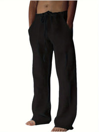Arthur | Herren Weite Leinen Baggyhose – Schwarz