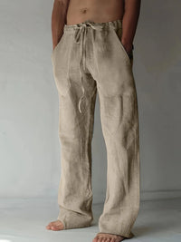 Arthur | Herren Weite Leinen Baggyhose – Grau