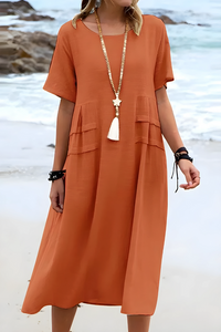 Sienna | Stilvolles Kleid mit Bauchbedeckung – Orange