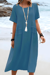 Leinen Sommerkleid Aria™ – Blau