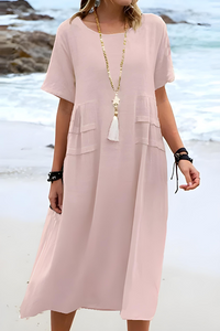 Sienna | Stilvolles Kleid mit Bauchbedeckung – Rosa