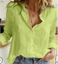 Damen Baumwollbluse | Lang – Grün