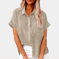 Atmungsaktive Damenbluse | Kurzarm – Khaki