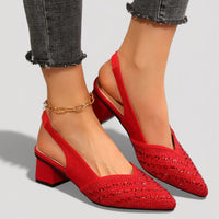 Aura | Elegante Slingback Heels mit Blockabsatz – Rot