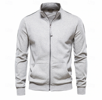 Aurelius | Herren Sweatjacke mit Stehkragen – Hellgrau