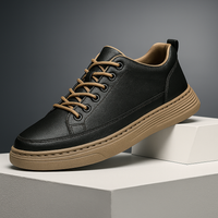 Schicke Lederschuhe – Schwarz/Braun