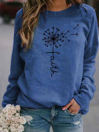 Faith Rundhals Pullover – Blau