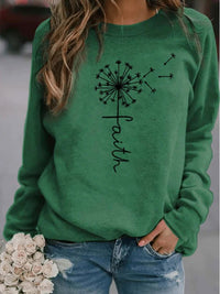 Faith Rundhals Pullover – Grün