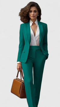 Azalea | Damen Business Hosenanzug Set – Grün