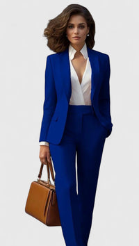 Azalea | Damen Business Hosenanzug Set – Blau