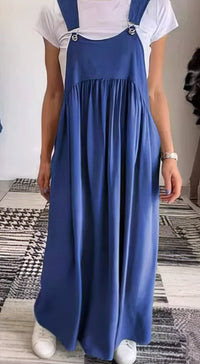 HELGA - KASUAL-KLEID MIT TRÄGERN – Blau