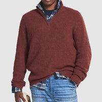 Hystorin | Herren Kaschmir Business Casual Pullover mit Reißverschluss – Rot