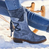 Damen-Winterstiefeletten | Schnürung – Blau