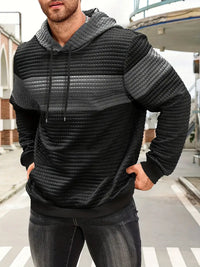 Arvid – Kapuzenpullover  Mit Farbblock Struktur – Dunkelgrau
