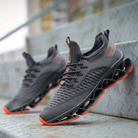 Shmuel - Lässiger Geometrischer Schnür Sneaker – Grau