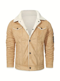 Frederik – Lässige Polyesterjacke Mit Kunstfellfutter – Khaki