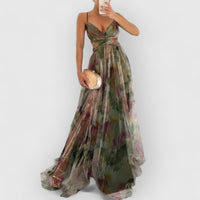 Verity | Maxikleid mit Blumenprint – Grün