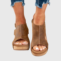 Greta | Damen Orthopädische Plattform Sandalen Komfort Sommer Aktiv – Braun